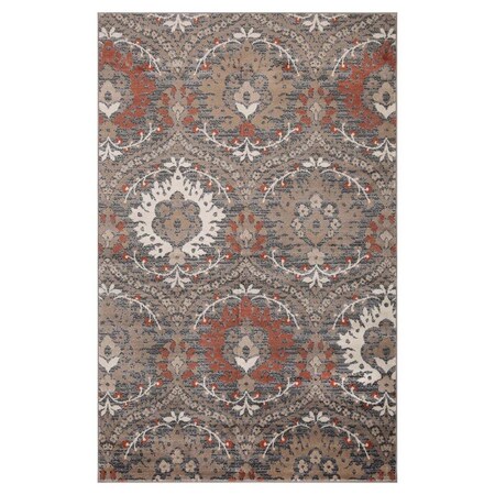Palacedesigns 5 x 8 ft. Floral Stain Resistant Rectangle Area Rug - Rust PA3105803